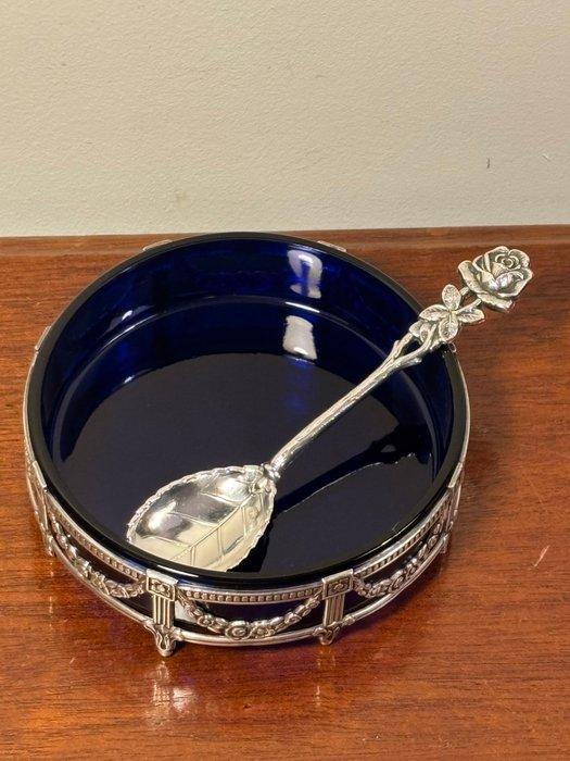 Sauskom (2) - Zilveren, kristal - theelepeltje, Antiek en Kunst, Antiek | Zilver en Goud