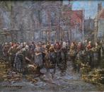 Willem Hendrik Eickelberg (1845-1920) - Marktgezicht, Antiek en Kunst