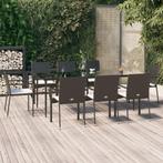 vidaXL 9-delige Tuinset poly rattan zwart, Tuin en Terras, Verzenden, Nieuw, Tuinset