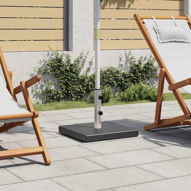 vidaXL Parasolvoet vierkant 28,5 kg graniet zwart, Jardin & Terrasse, Parasols, Envoi