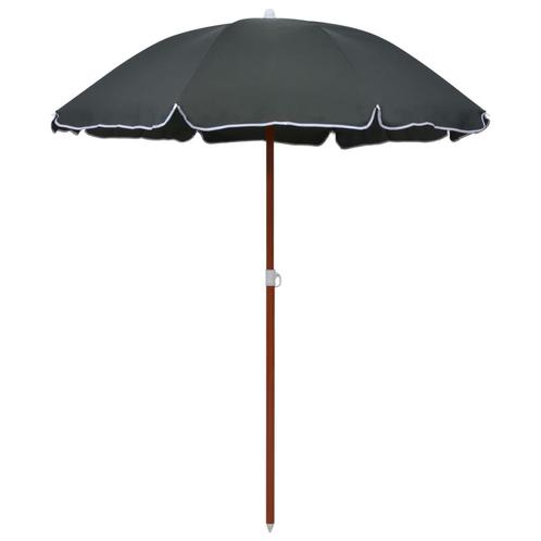 vidaXL Parasol met stalen paal 180 cm antracietkleurig, Tuin en Terras, Parasols, Nieuw, Verzenden