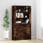 vidaXL Hoge kast bewerkt hout gerookt eikenkleurig, Huis en Inrichting, Kasten | Dressoirs, Verzenden, Nieuw