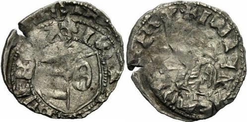 1383-1386 Walachei Dan I Ar Ducati Denar Adler Helm Wappe..., Postzegels en Munten, Munten | Europa | Niet-Euromunten, België