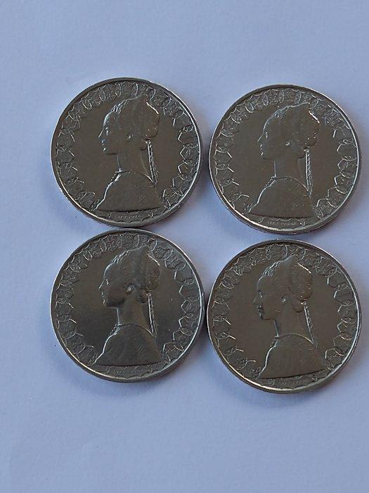 Italië. 500 Lire argento (4 monete) (Zonder minimumprijs), Postzegels en Munten, Munten | Europa | Niet-Euromunten