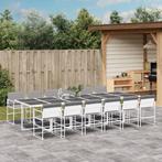 vidaXL 13-delige Tuinset met kussens textileen wit, Tuin en Terras, Tuinsets en Loungesets, Verzenden, Nieuw, Tuinset