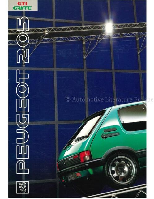 1991 PEUGEOT 205 GTI GRIFFE BROCHURE DUITS, Livres, Autos | Brochures & Magazines