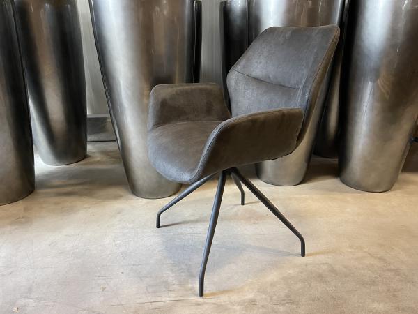 Veiling - Eetkamerstoel Mondial (set van 4) microleder - ant, Huis en Inrichting, Stoelen