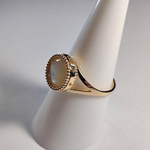 Ring - 14 karaat Geel goud Parel - Oro 14k MOP Cabochon, Handtassen en Accessoires, Ringen