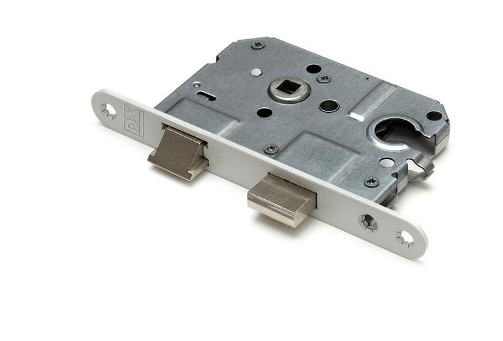 Woningbouw cilinder dag- en nachtslot wit 55 mm, Doe-het-zelf en Bouw, Hang- en Sluitwerk, Slot, Nieuw, Overige materialen, Ophalen of Verzenden