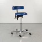 Score werkstoel, blauw leder, geen armleggers, Ophalen of Verzenden