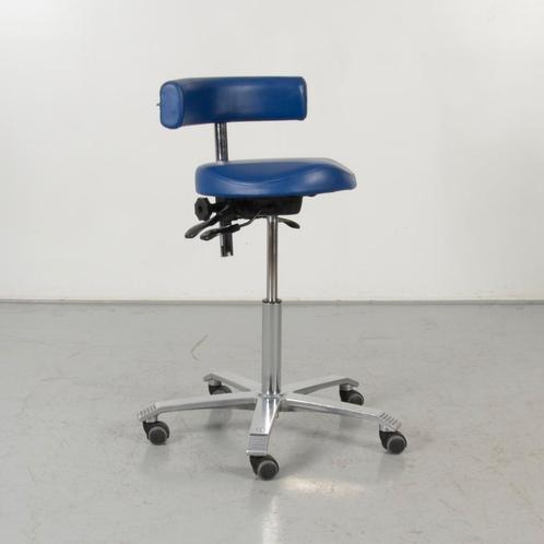 Score werkstoel, blauw leder, geen armleggers, Huis en Inrichting, Bureaustoelen, Ophalen of Verzenden