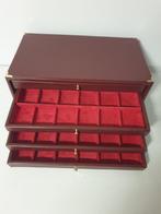 Accessoires. Burgundy eco-leather coin holders for 72 places, Postzegels en Munten