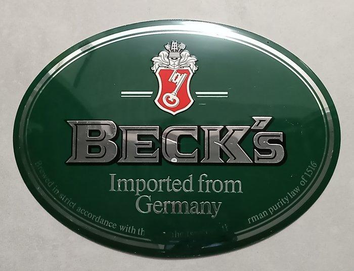 Becks - Emaille bord - Staal, Antiek en Kunst, Antiek | Wandborden en Tegels