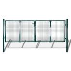 vidaXL Portail de clôture Acier 306x150 cm Vert, Verzenden
