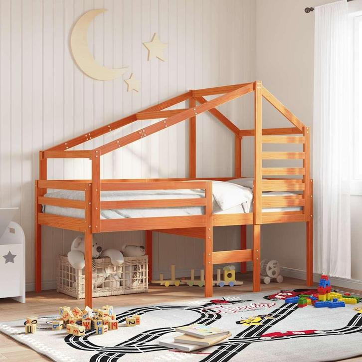 vidaXL Kinderbedhuisje 188x82x113 cm massief grenenhout, Huis en Inrichting, Slaapkamer | Bedden, Nieuw, Verzenden