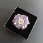 Rare bague en Améthyste fleur. Création artisanale sur, Antiquités & Art