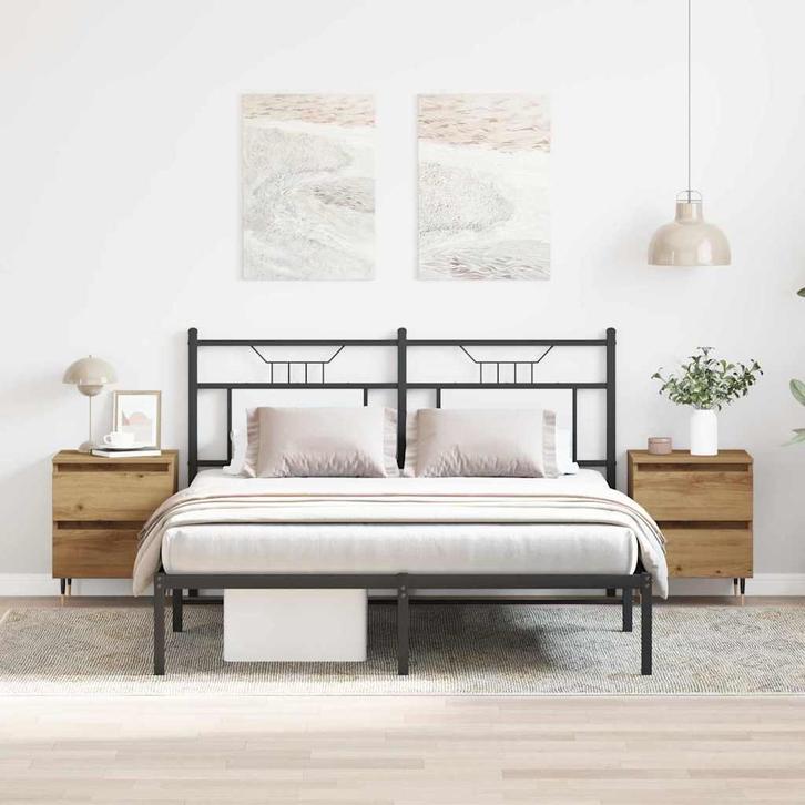 vidaXL Nachtkastje 2 pcs Artisan Eiken 40 x 35 x 50 cm, Maison & Meubles, Chambre à coucher | Tables de chevet, Envoi