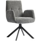 Fauteuil - Moderne draaibare - Armleuning - Donkergrijs, Huis en Inrichting, Fauteuils, Ophalen of Verzenden, Nieuw, Stof, Modern