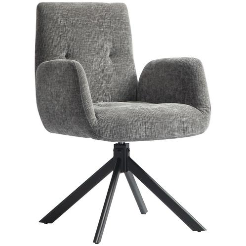Fauteuil - Moderne draaibare - Armleuning - Donkergrijs, Huis en Inrichting, Fauteuils, Nieuw, Stof, Ophalen of Verzenden