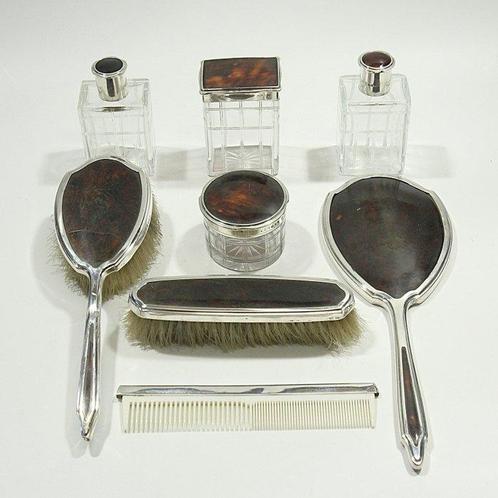 Art déco Ensemble de toilette (8) - NO RESERVE - Mappin &, Antiek en Kunst, Antiek | Zilver en Goud