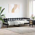vidaXL Slaapbank 90x200 cm massief grenenhout zwart, Huis en Inrichting, Verzenden, Nieuw