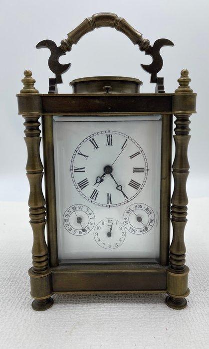Pendulette de voyage - Antique Bronze, Émail, Verre -, Antiek en Kunst, Antiek | Klokken