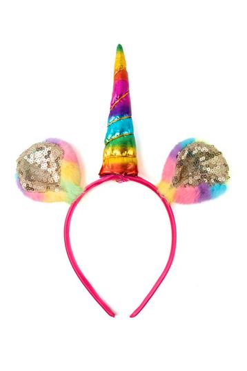 Eenhoorn Haarband Regenboog Pluche Goud Unicorn Diadeem Oort beschikbaar voor biedingen