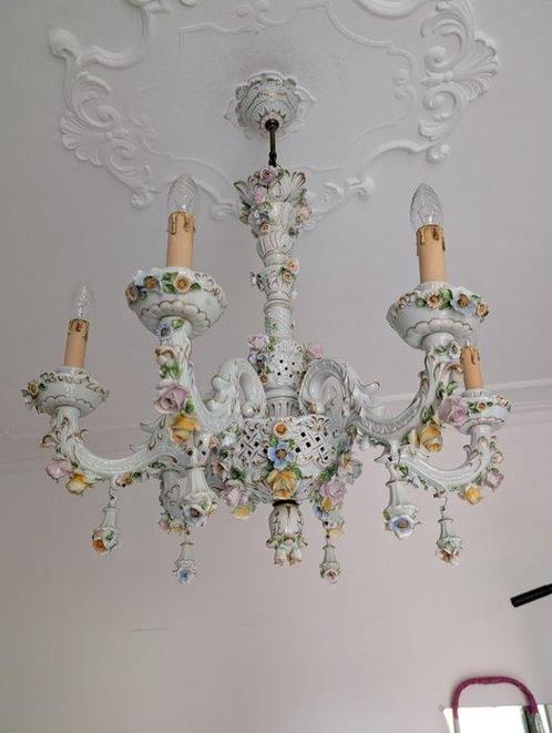 Kroonluchter - Aardewerk - Capodimonte, Antiek en Kunst, Curiosa en Brocante