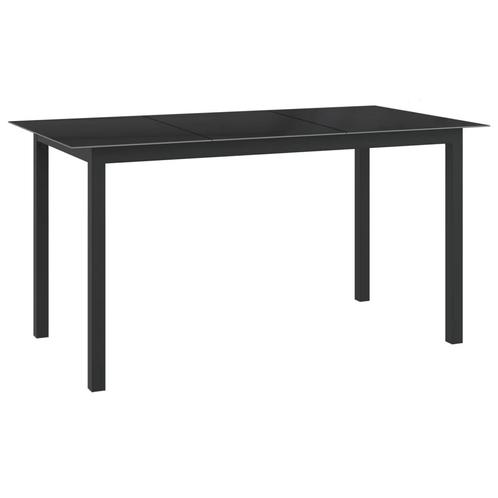 vidaXL Table de jardin Noir 150x90x74 cm Aluminium et, Tuin en Terras, Tuinsets en Loungesets, Verzenden