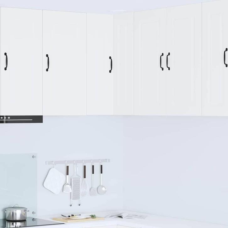 vidaXL Keukenkast aan de muur Wit 57 x 57 x 80 cm Bewerkt, Huis en Inrichting, Kasten | Overige, Nieuw, Verzenden