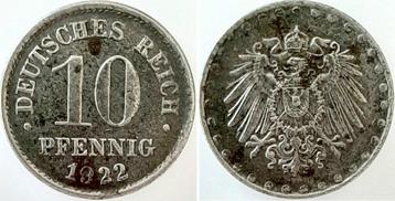 Duitsland 10 Pfennig 1922 ohne Muenzzeichen, vorzueglich+...