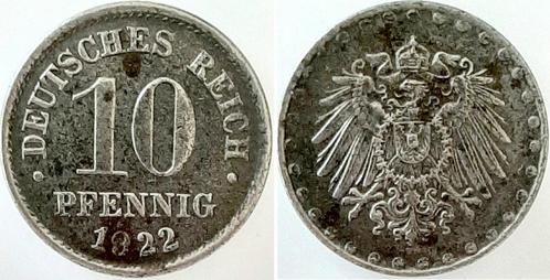 Duitsland 10 Pfennig 1922 ohne Muenzzeichen, vorzueglich+..., Timbres & Monnaies, Monnaies | Pays-Bas, Envoi