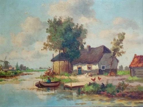 Wim van Norden (XX) - Boerderij tussen Delft en Nootdorp, Antiquités & Art, Art | Peinture | Classique