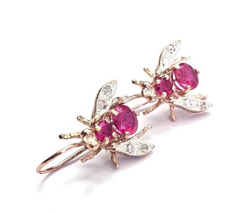 Zonder Minimumprijs - Oorbellen - 9 kt. Roségoud, Zilver -, Handtassen en Accessoires, Oorbellen