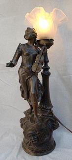 Staande lamp - Glas, Legering, Antiek en Kunst