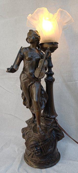 Staande lamp - Glas, Legering, Antiek en Kunst, Curiosa en Brocante