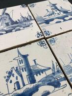 Tegel - Delfts blauwe tegels met kastelen, boerderij met