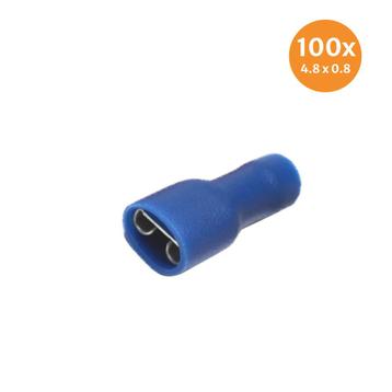 Vlakstekerhuls Geïsoleerd Blauw (4,8x0,8mm) 100 Stuks beschikbaar voor biedingen