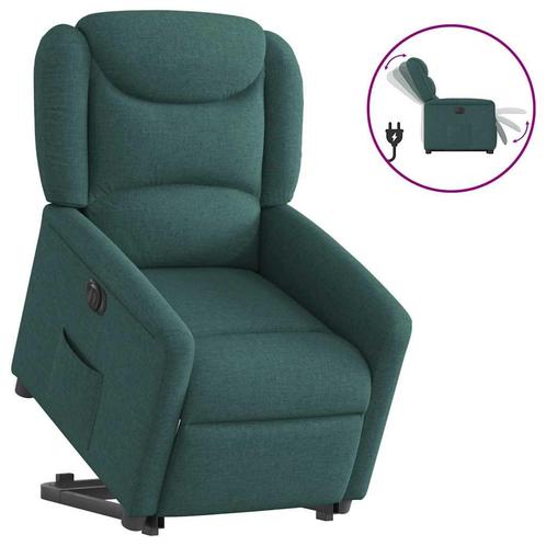vidaXL Sta-op-stoel elektrisch stof donkergroen, Huis en Inrichting, Fauteuils, Nieuw, Verzenden