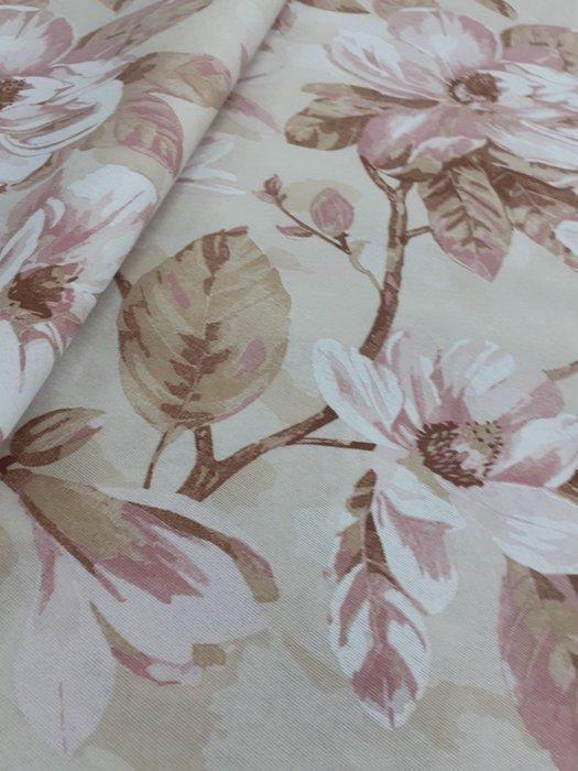 Meubelstof - 500 cm - 140 cm - Roze katoenen bloem, Antiek en Kunst, Antiek | Tapijten, Tafelkleden en Textiel