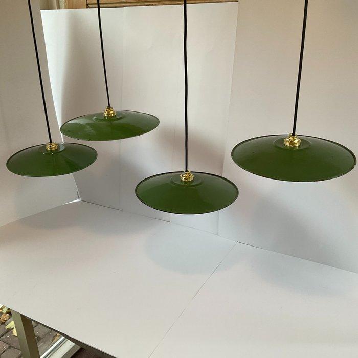 4 Enameled Hanging Lamps for Industrial and Vintage, Antiek en Kunst, Antiek | Wandborden en Tegels