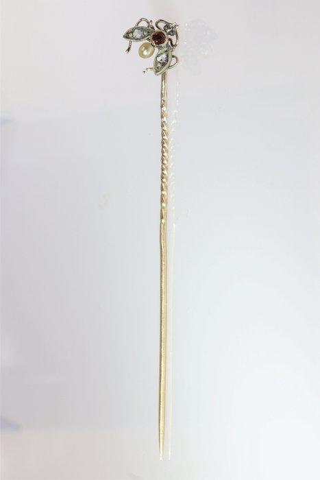 Zonder Minimumprijs - Speld - 18 karaat Roségoud Diamant, Handtassen en Accessoires, Antieke sieraden