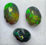 Set van 3 met getrommelde, geruite, zwart-bruine Ethiopische