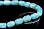 Larimar de première qualité en barrel bracelet élastique -