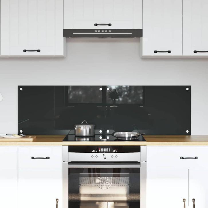 vidaXL Keuken Spatscherm 2 pcs Donkergrijs 70 x 40 cm gehard, Antiek en Kunst, Antiek | Keukengerei, Verzenden