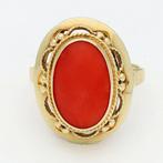 Ring - 14 karaat Geel goud - Bloedkoraal, Nieuw