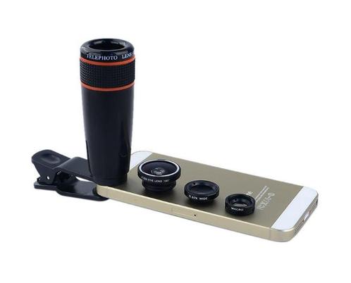 DrPhone APEX Series Lens Kit – Opzetlens 12X Telefoto –, Telecommunicatie, Mobiele telefoons | Toebehoren en Onderdelen, Nieuw