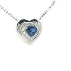 Halsketting - 18 karaat Witgoud Saffier - Diamant, Nieuw