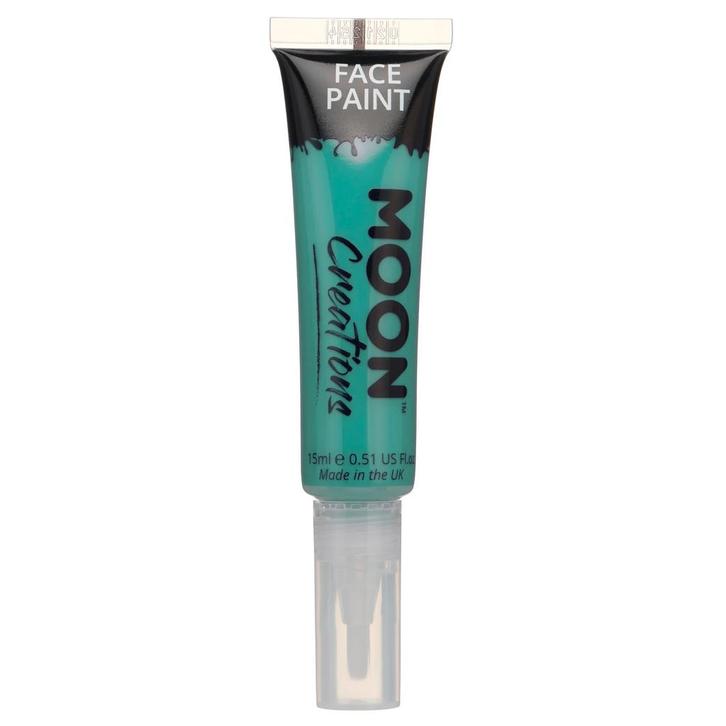 Moon Creations Face Paint with Brush Applicator Turquoise 15, Hobby en Vrije tijd, Feestartikelen, Nieuw, Verzenden