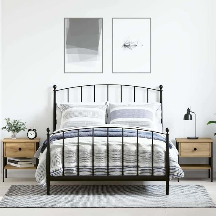 vidaXL Nachtkastje 2 pcs artisanaal eikenkleurig 40 x 42 x, Huis en Inrichting, Slaapkamer | Nachtkastjes, Nieuw, Verzenden